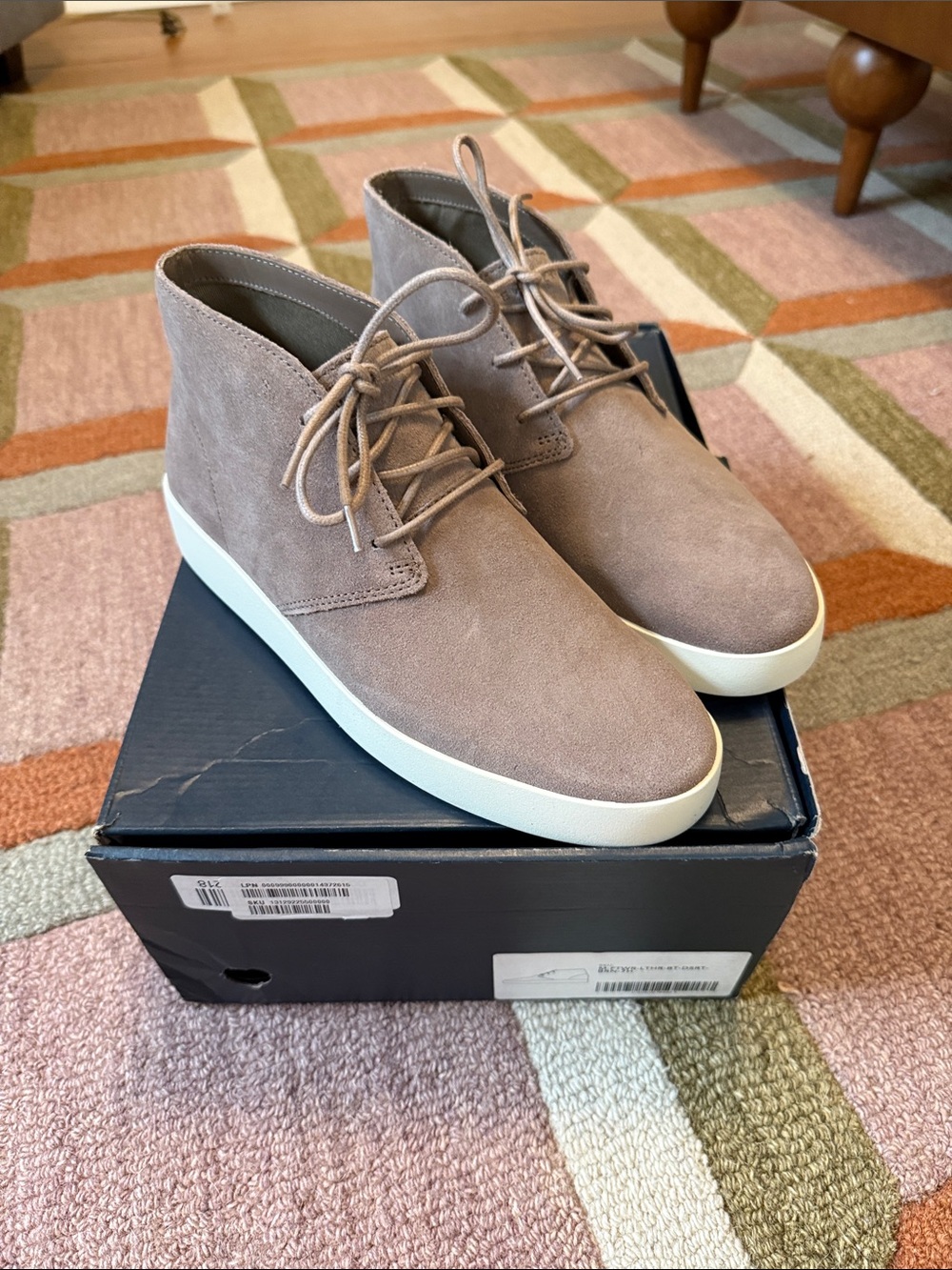 Men's Taupe Suede Lace-Up Chukka Sneakers
